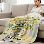 Personalizada Nacimiento Flor Biblia Bendición Mariposa Suave manta con nombre Decoración para el hogar Cumpleaños Navidad Regalo para la familia cristiana Amigo