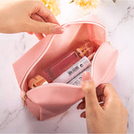 Personalized Multicolour Birth Flower Cartoon Character PU Leather Makeup Bag with Name and Zipper Travel Essentials Birthday Gift for Women