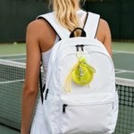 Gepersonaliseerde Tennisbal Gevormde Naam Zakje Sleutelhanger met Racket Bal Bedels Team Verjaardag Gift voor Coach Tennis Lovers Teamgenoten