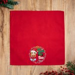 Servilleta personalizada de algodón con inicial y personaje de dibujos animados nombre y decoración de mesa regalo de Navidad para niños y familia