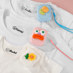 Personalized Cute Cat Fish Flower Self-Inking Clothing Name Stamp with Cartoon Animals and Ball Daily Use Birthday Gift for Kids