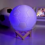 Luz nocturna personalizada de fútbol 3D con control táctil cambio de color e nombre decoración del hogar regalo de cumpleaños para amantes del deporte
