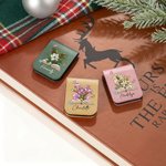 Personalized Birth Flower Butterfly Magnetic PU Leather Bookmark Clip with Name Birthday Christmas Gift for Book Lovers Bookworms