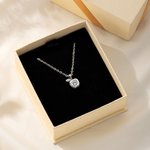 Personalised Dainty Apple Charm Necklace with Birthstone and Name Christmas Valentine's Day Birthday Anniversary Gift for Women Girlfriends Wives