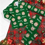 Pyjama à manches longues avec noms Cadeau d'anniversaire de Noël pour la famille Enfants