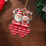 Personalized Fairy Lights Christmas Elf Heart Ornament with Nickname and 1-20 Names Home Tree Decor Christmas Gift for Family