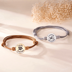 Personalized Pet Paw Print Adjustable Bracelet with Engraved Name and Text Dog Cat Loss Jewelry Memorial Sympathy Gift for Pet Owners