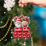 Personalized Fairy Lights Christmas Elf Heart Ornament with Nickname and 1-20 Names Home Tree Decor Christmas Gift for Family