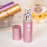 Personalised Birth Flower Perfume Decanter Spray Bottle with Name Birthday Anniversary Gift for Women Girls