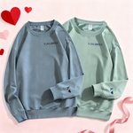 Personalized Embroidered Initials Sweatshirt Hoodie with Date Engagement Anniversary Christmas Gift for Newlyweds Couples