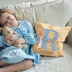 Fodera per cuscino personalizzata con coniglio Peter Rabbit e nome decorazione per cameretta regalo di babyshower per bambini