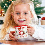 Personalized Candy Cane Initial Design 12 oz Enamel Mug with Name Daily Use Christmas Gift for Kids Family