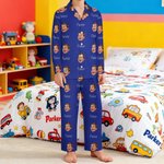 Personalisierte Gesicht Foto Multicolor weiche lange Ärmel Pyjama Matching Set mit Namen Geburtstag Weihnachten Geschenk für Kinder Familie