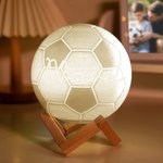 Luz nocturna personalizada de fútbol 3D con control táctil cambio de color e nombre decoración del hogar regalo de cumpleaños para amantes del deporte