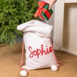 Personalised Soft Drawstring Pompom Large Capacity Christmas Gift Bag with Name Christmas Gift for Kids Family