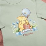 Personalized Classic Winnie the Pooh 100% Cotton Long-Sleeve Baby Romper Hat Set with Name Baby Shower Christmas Gift for Newborns