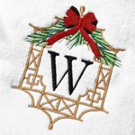 Personlig broderad båge julram 100% bomull mjuk handduk med initial Housewarming julbröllopspresent till henne