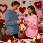 Personalized Embroidered Initials Sweatshirt Hoodie with Date Engagement Anniversary Christmas Gift for Newlyweds Couples