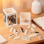 Henkilökohtainen Building Blocks Brick kynänpidin valokuvatulostuksella Desk Decor Suuri kapasiteetti Isänpäivä lahja isälle