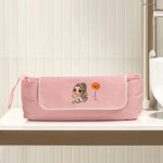 Personalized Stylish Girl Birth Flower Hair Tools Large Storage Bag with Name Heat Resistant Mat Portable Travel Essentials Birthday Gift for Women