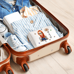 Personalized Multicolour Birth Flower Cartoon Character PU Leather Makeup Bag with Name and Zipper Travel Essentials Birthday Gift for Women