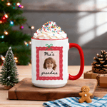 Taza de Cerámica Multicolor Personalizada con Carita de Bebé con Foto y Nombre Regalo de Navidad para la Familia Niños