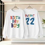 Gepersonaliseerde Verjaardag Jongen Baby Bodysuit Kid T-shirt Sweatshirt Hoodie met Naam en Leeftijd Verjaardag Mijlpaal Celebration Gift voor kinderen