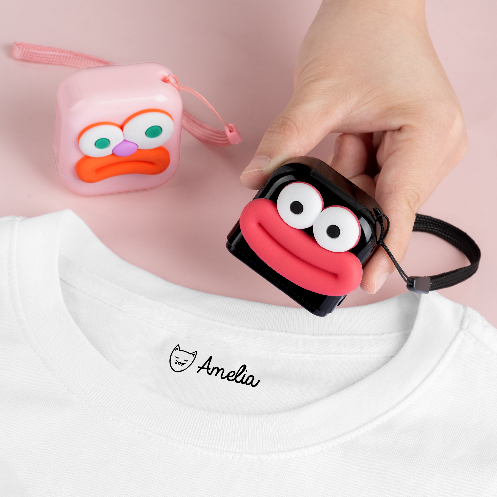 Tampon personnalisé à encrage automatique pour vêtements avec animaux de dessins animés et balle Cadeau d'anniversaire pour enfants