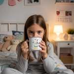 Taza esmaltada personalizada con nombre y diseño de animal estrella adorable 355 ml regalo de cumpleaños y día del niño para niños y niñas