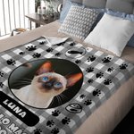 Manta personalizada con foto y huella de tu mascota con nombre y texto para decoración del hogar regalo de cumpleaños para dueños de mascotas y amigos