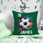 Personalized Splatter Paint Baseball Football Throw Pillow Cover with Name and Number Home Decor Birthday Christmas Gift for Kids Ball Lovers