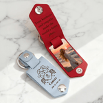 Personalized Photo Zodiac Sign Design PU Leather Keychain with Engraved Text Birthday Anniversary Christmas Gift for Family Friends