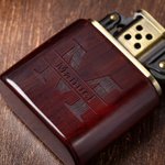Encendedor de sándalo personalizado con grabado de logo nombre e inicial regalo de cumpleaños y despedida de soltero para hombres y padrinos de boda