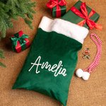 Personalised Soft Drawstring Pompom Large Capacity Christmas Gift Bag with Name Christmas Gift for Kids Family