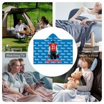 Personalized Cartoon Football Character Soft Hooded Blanket with Name and Number Home Decor Birthday Match Day Gift for Football Sports Lovers