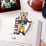 Personalized Football Cartoon Character Irregular Magnetic Bookmark Clip with Name and Number Birthday Christmas Gift for Football Lovers Bookworms