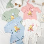 Personalized Classic Winnie the Pooh 100% Cotton Long-Sleeve Baby Romper Hat Set with Name Baby Shower Christmas Gift for Newborns