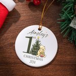 Personalized Classic Winnie the Pooh Ornament with Name and Year 1st Christmas Home Decor Baby Shower Gift for Newborns Baby