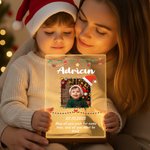 Personalised Multi-Theme Soft Glow Acrylic LED Night Light with Photo Text and Wooden Base In Loving Memory Christmas Birthday Gift for Friends Family