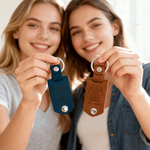 Personalized Photo Zodiac Sign Design PU Leather Keychain with Engraved Text Birthday Anniversary Christmas Gift for Family Friends