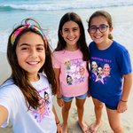 Personalized Cartoon K-Pop Girl Design Soft Kid T-shirt Sweatshirt Hoodie with Names Daily Wear Christmas Birthday Gift for Girls