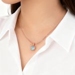 Personalised Dainty Apple Charm Necklace with Birthstone and Name Christmas Valentine's Day Birthday Anniversary Gift for Women Girlfriends Wives