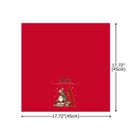 Personalised Cartoon Santa Claus Christmas Tree Initial 100% Cotton Reusable Napkin with Name Holiday Table Decor Christmas Gift for Family Friends