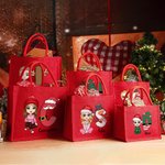 Bolso tote personalizado con personaje de dibujos animados de muñeco de nieve nombre e inicial regalo de Navidad para niños y adultos