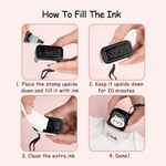 Personalized Cute Cat Fish Flower Self-Inking Clothing Name Stamp with Cartoon Animals and Ball Daily Use Birthday Gift for Kids