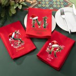 Servilleta personalizada con nombre e iniciales en 100% algodón reutilizable decoración de mesa regalo de Navidad para familia