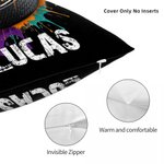 Personalized Splatter Paint Baseball Football Throw Pillow Cover with Name and Number Home Decor Birthday Christmas Gift for Kids Ball Lovers