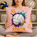 Personalized Splatter Paint Baseball Football Throw Pillow Cover with Name and Number Home Decor Birthday Christmas Gift for Kids Ball Lovers