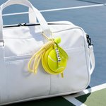 Gepersonaliseerde Tennisbal Gevormde Naam Zakje Sleutelhanger met Racket Bal Bedels Team Verjaardag Gift voor Coach Tennis Lovers Teamgenoten