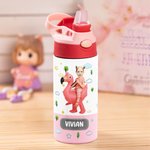 Personalizada Casco de Vehículo Cara Foto Nombre 12 oz Botella de Agua Aislada con Pajita y Tapa Antiderrame Regalo de Cumpleaños para Niños Niñas